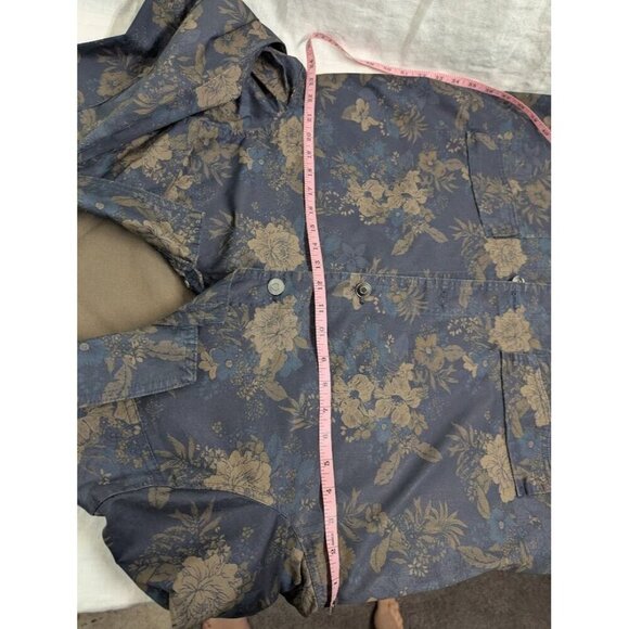 Caffe Marrahesh women's large Navy and floral light button up jacket casual F8 - Picture 12 of 13